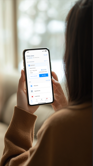 person using app on phone